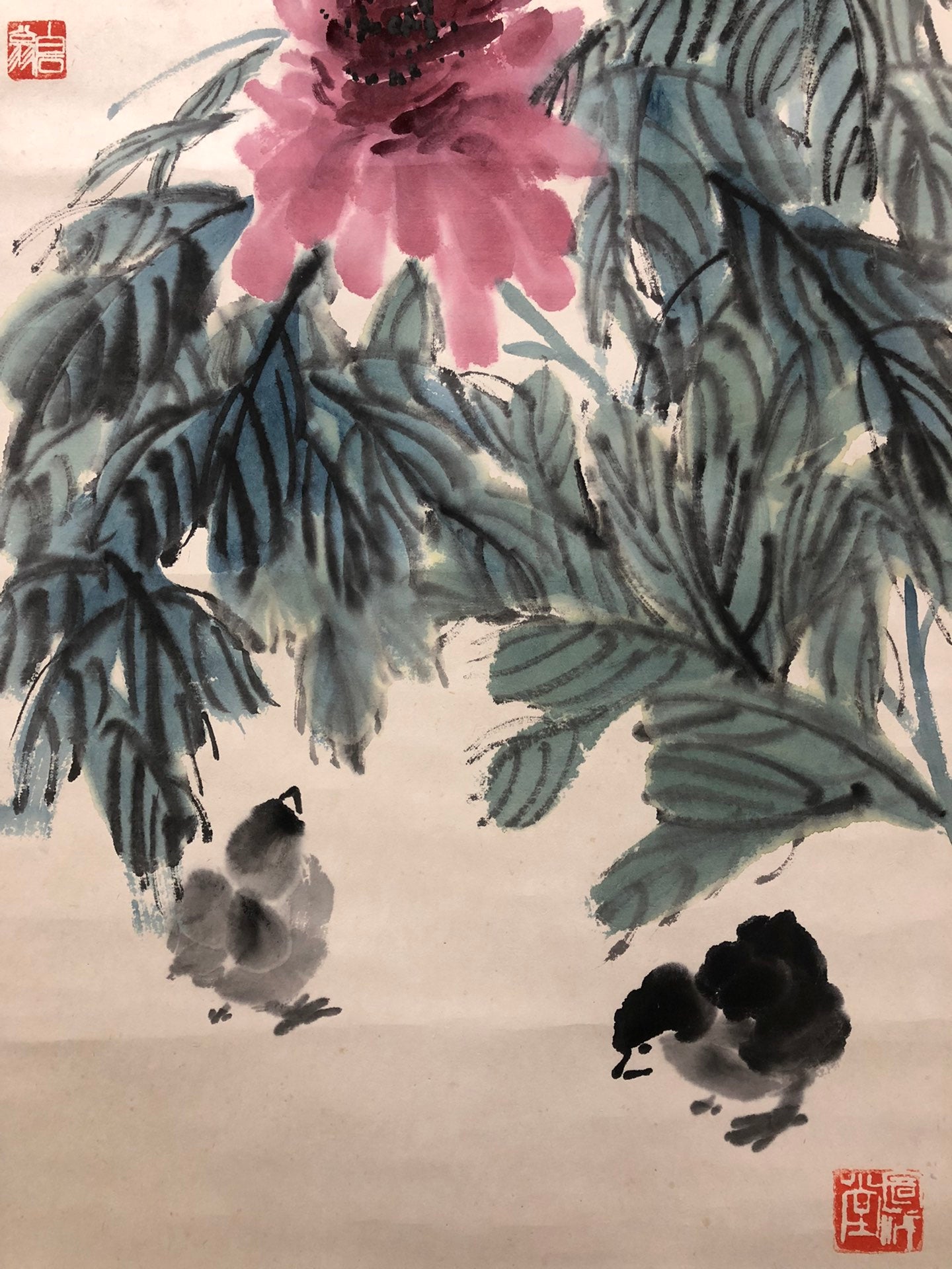 A Marvelous Chinese Ink Painting Hanging Scroll By Qi Baishi