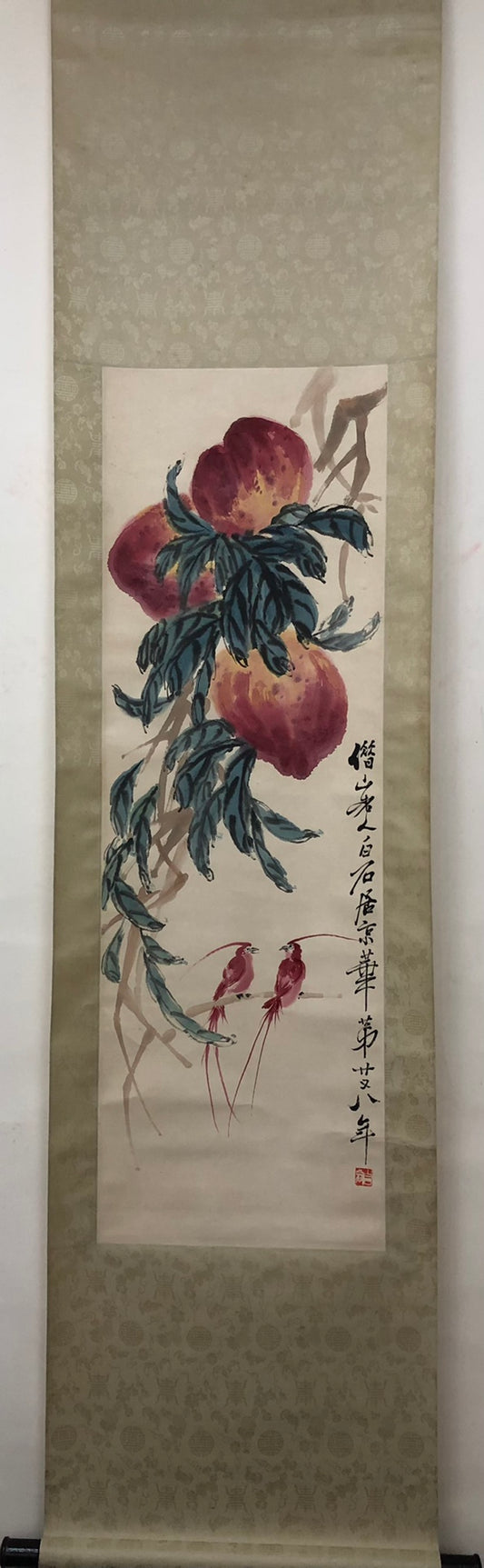 A Marvelous Chinese Ink Painting Hanging Scroll By Qi Baishi