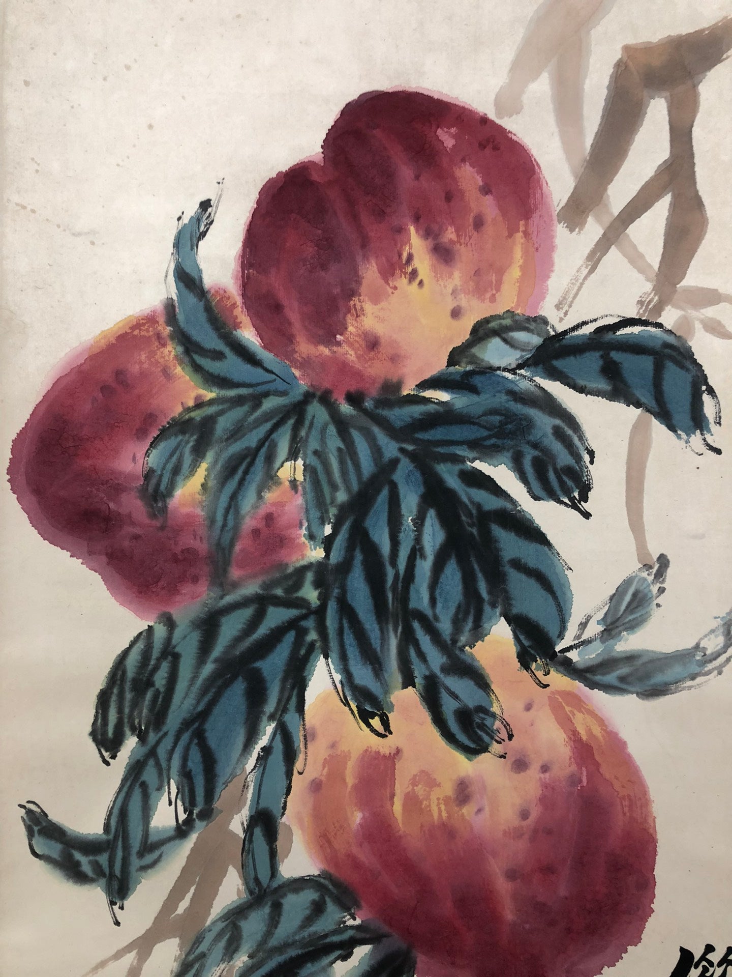 A Marvelous Chinese Ink Painting Hanging Scroll By Qi Baishi