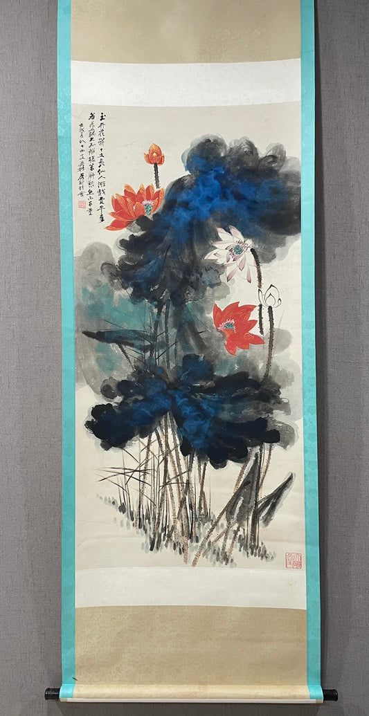 A Marvelous Chinese Ink Painting Hanging Scroll By Zhang Daqian