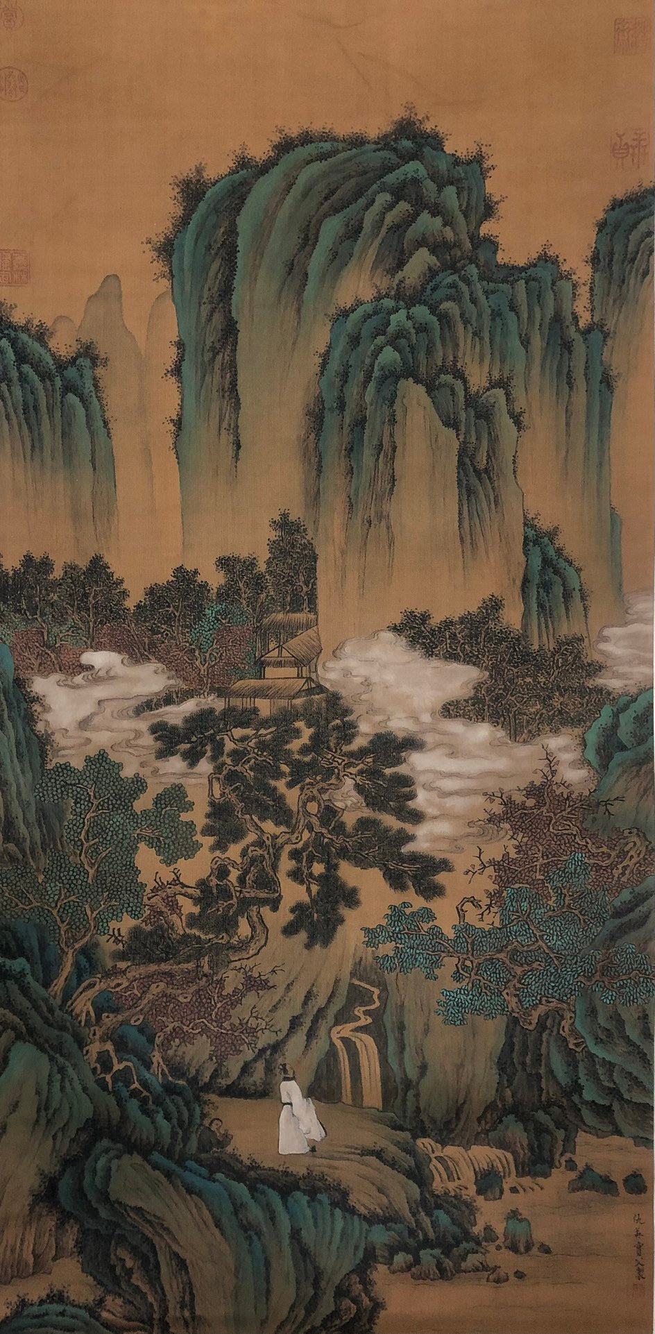 A Fabulous Chinese Ink Painting Hanging Scroll By Qiu Ying