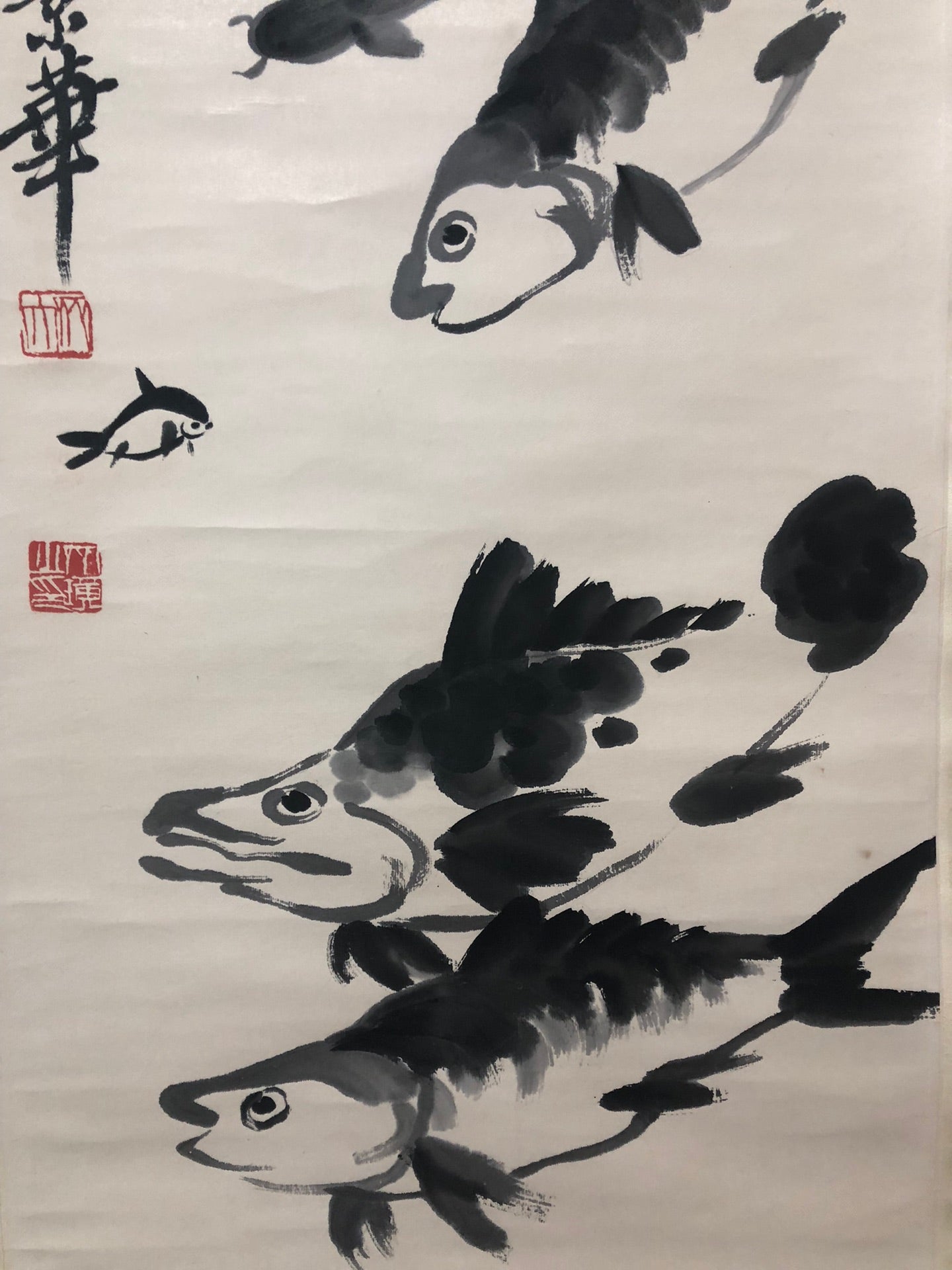 A Precious Chinese Ink Painting Hanging Scroll By Qi Baishi