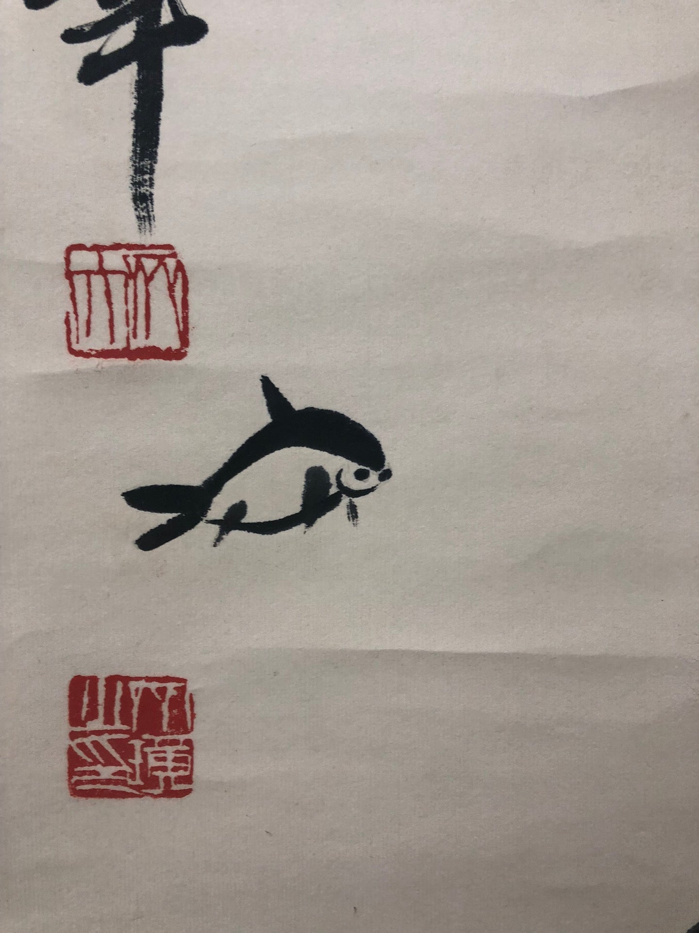 A Precious Chinese Ink Painting Hanging Scroll By Qi Baishi