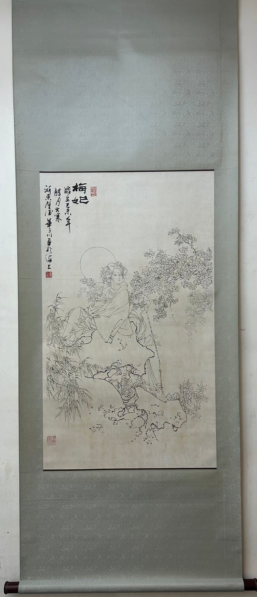 A Precious Chinese Ink Painting Hanging Scroll By Hua Sanchuan