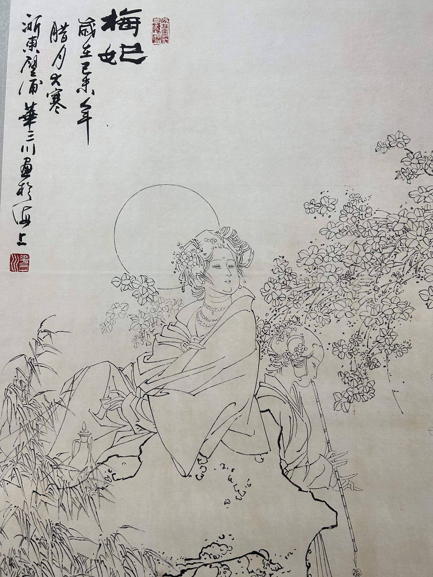 A Precious Chinese Ink Painting Hanging Scroll By Hua Sanchuan