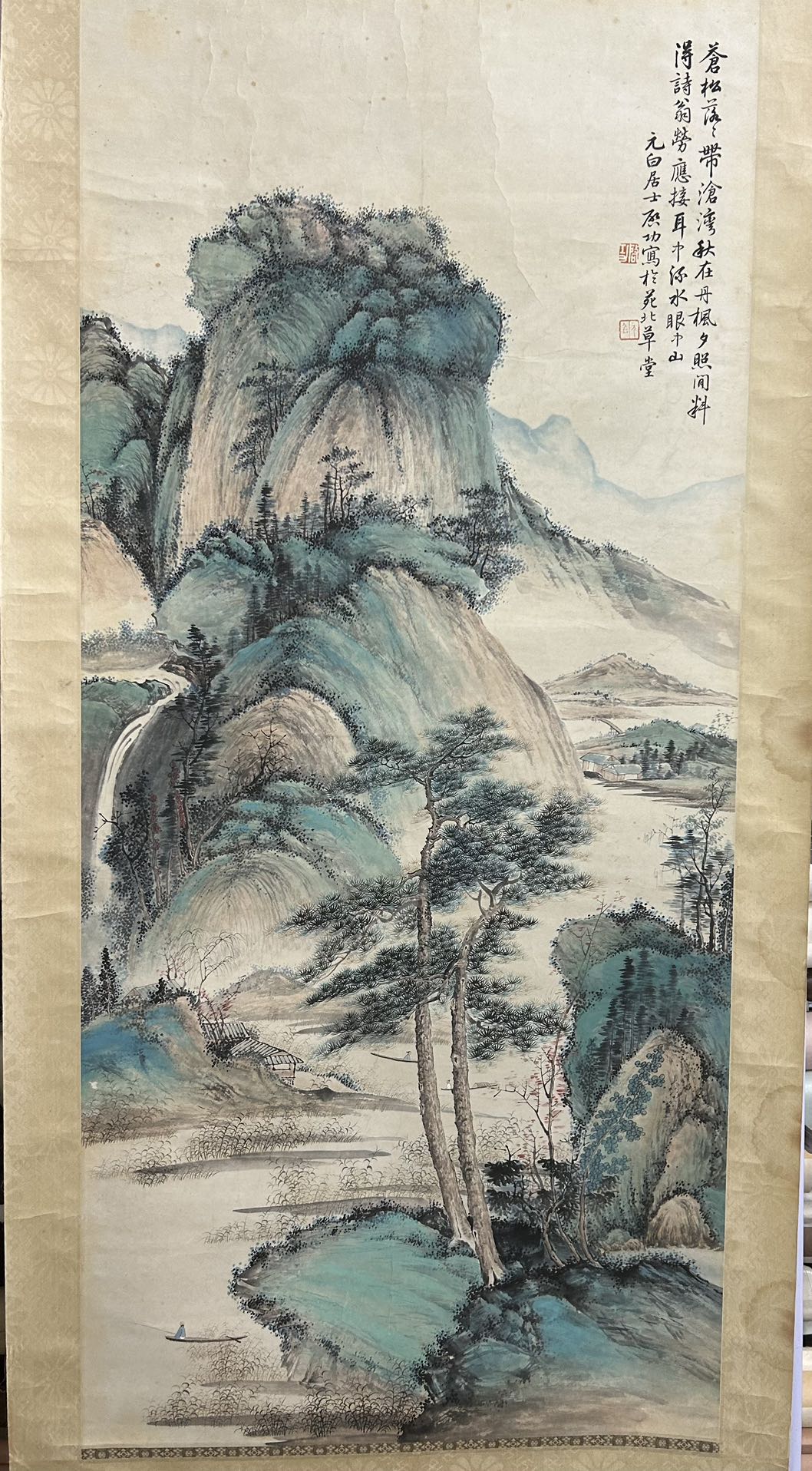 A Precious Chinese Ink Painting Hanging Scroll By Qi Gong