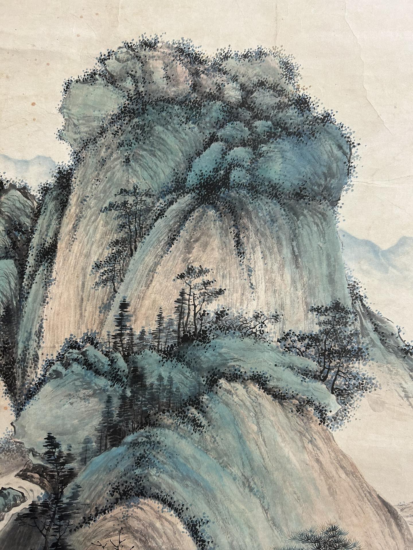 A Precious Chinese Ink Painting Hanging Scroll By Qi Gong