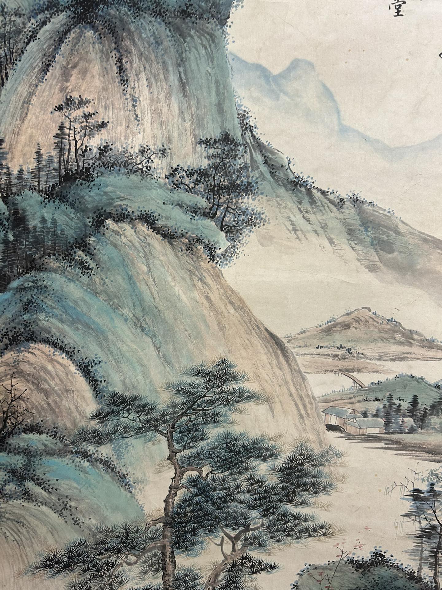 A Precious Chinese Ink Painting Hanging Scroll By Qi Gong