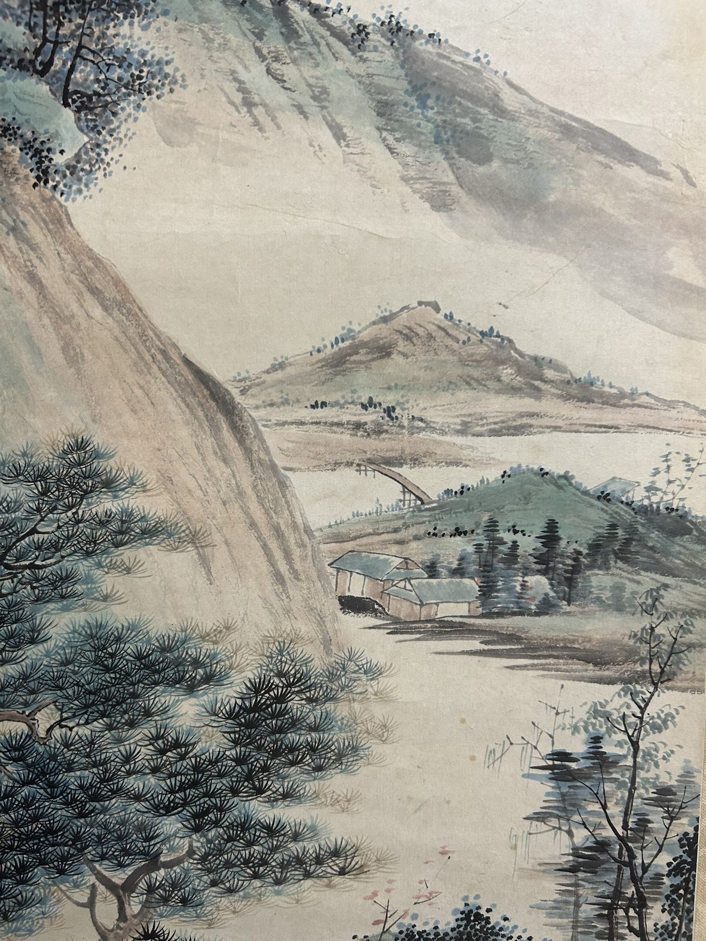 A Precious Chinese Ink Painting Hanging Scroll By Qi Gong