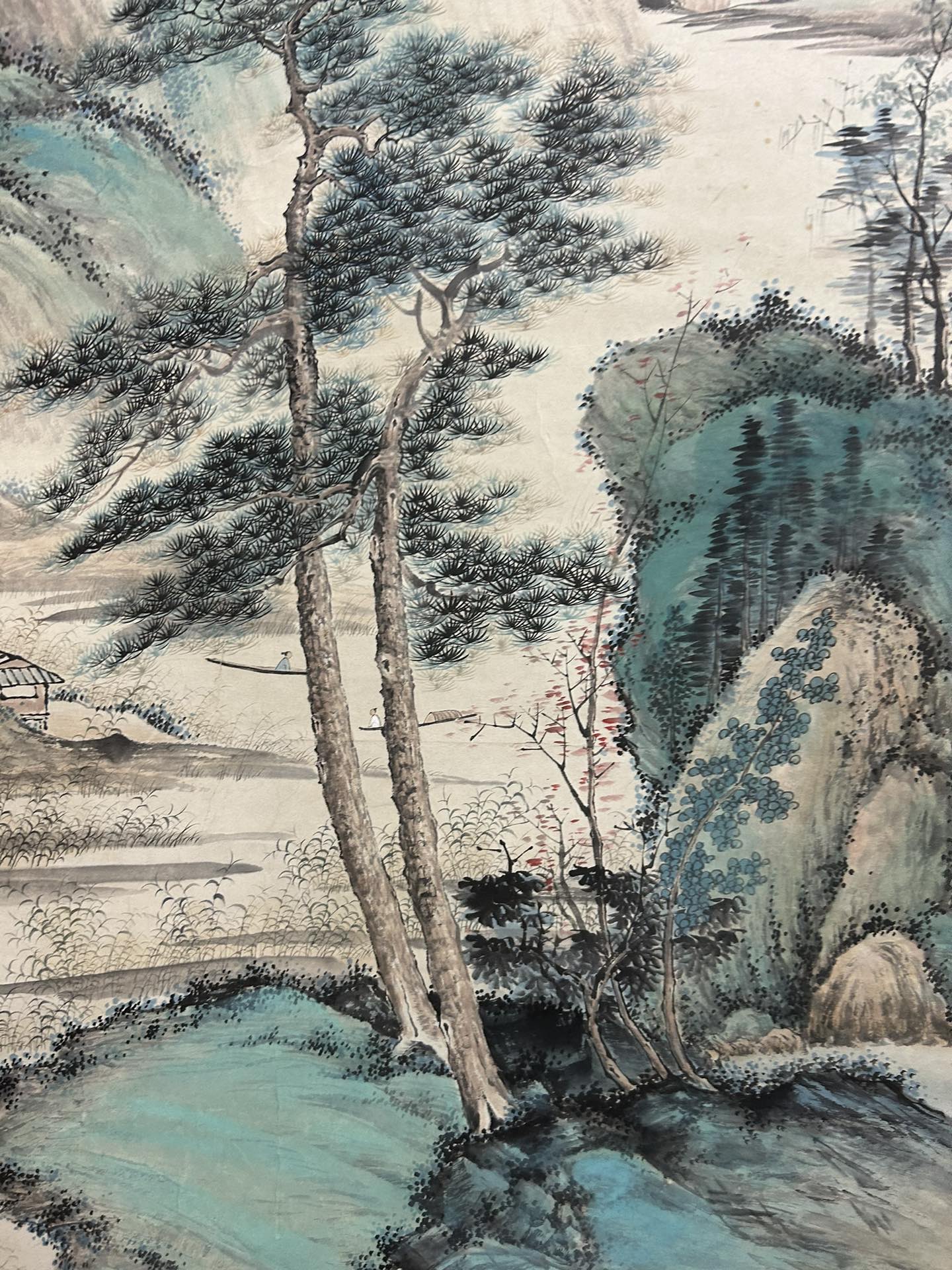 A Precious Chinese Ink Painting Hanging Scroll By Qi Gong