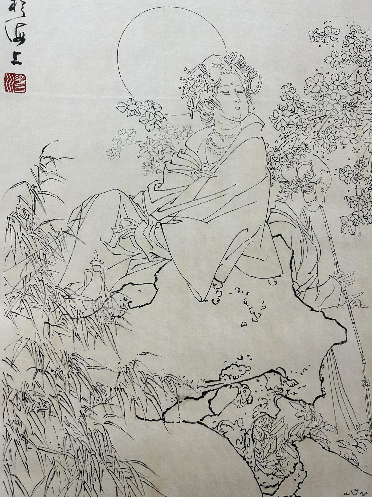 A Precious Chinese Ink Painting Hanging Scroll By Hua Sanchuan