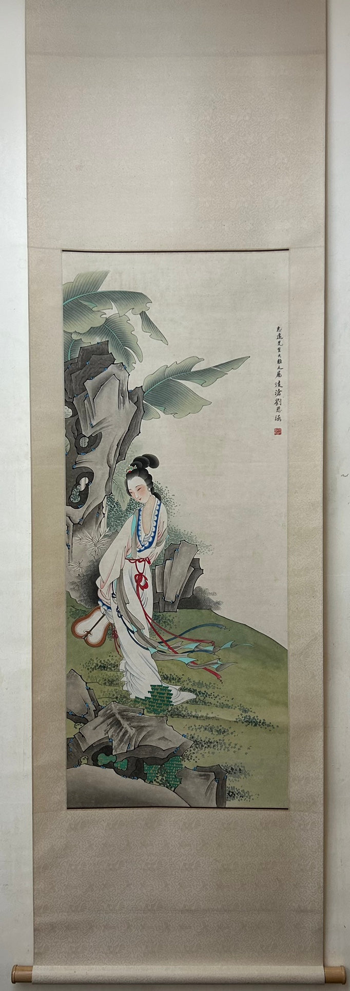 A Precious Chinese Ink Painting Hanging Scroll By Liu Lingcang