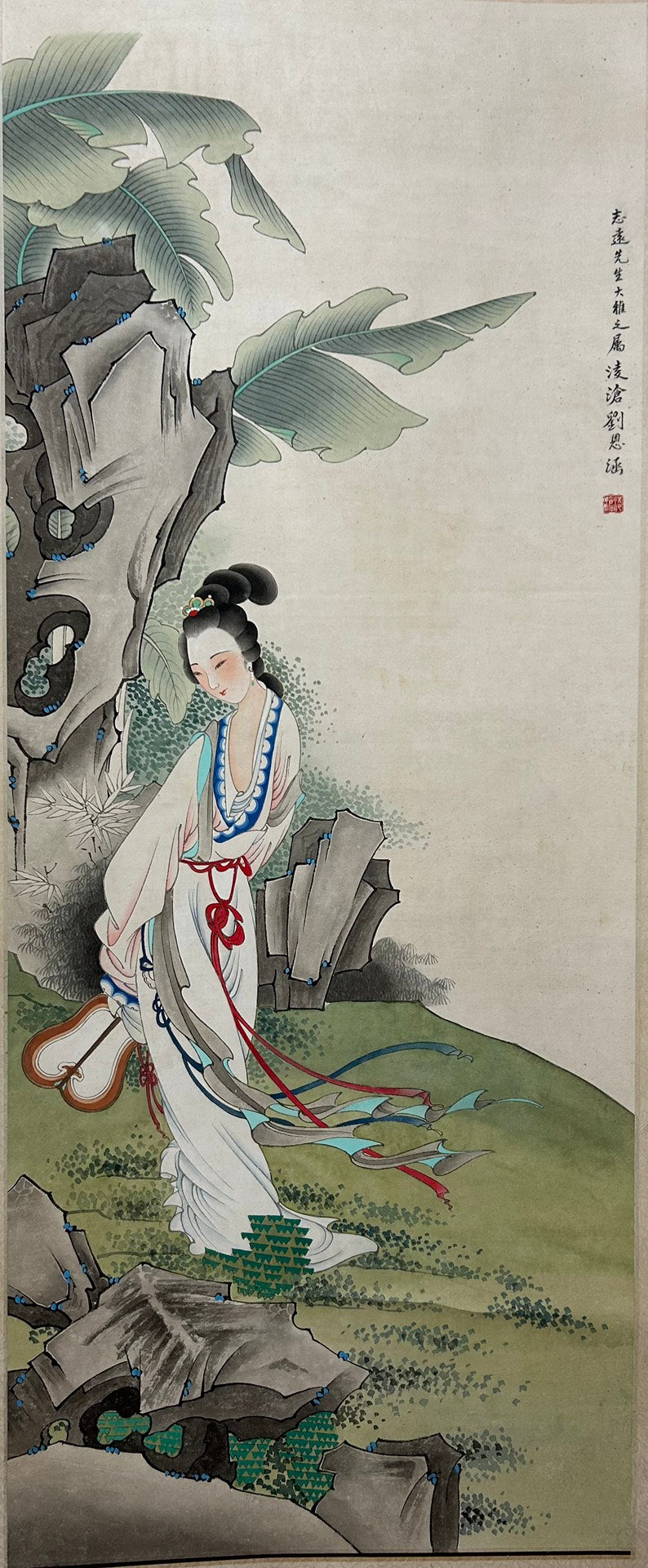 A Precious Chinese Ink Painting Hanging Scroll By Liu Lingcang