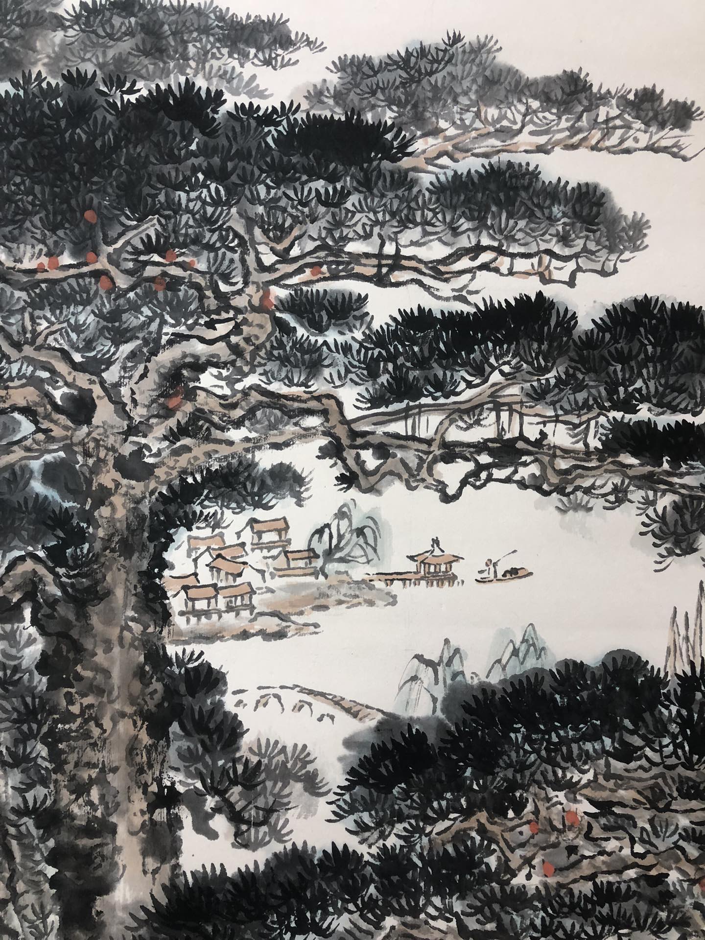 A Fabulous Chinese Ink Painting Hanging Scroll By Qian Songyan