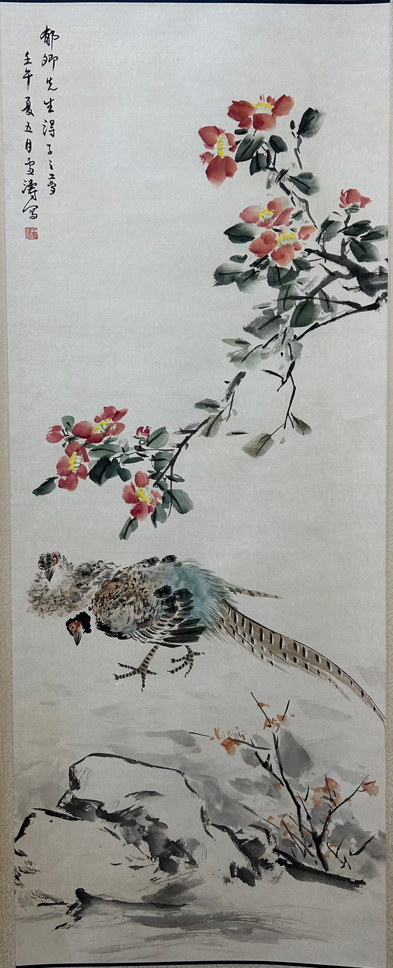 A Precious Chinese Ink Painting Hanging Scroll By Wang Xuetao