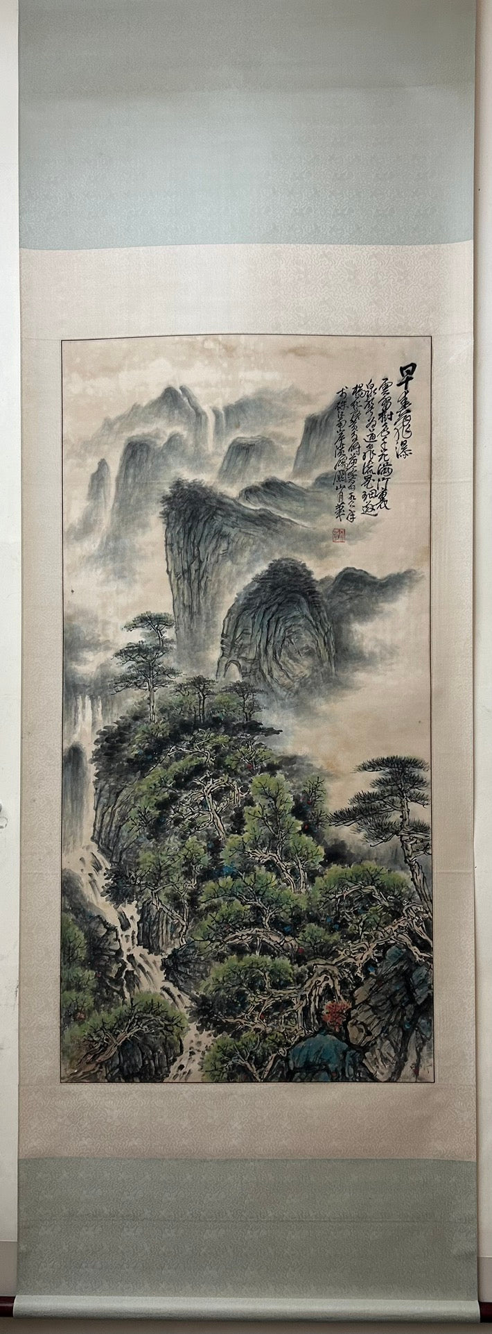 A Precious Chinese Ink Painting Hanging Scroll By Guan Shanyue