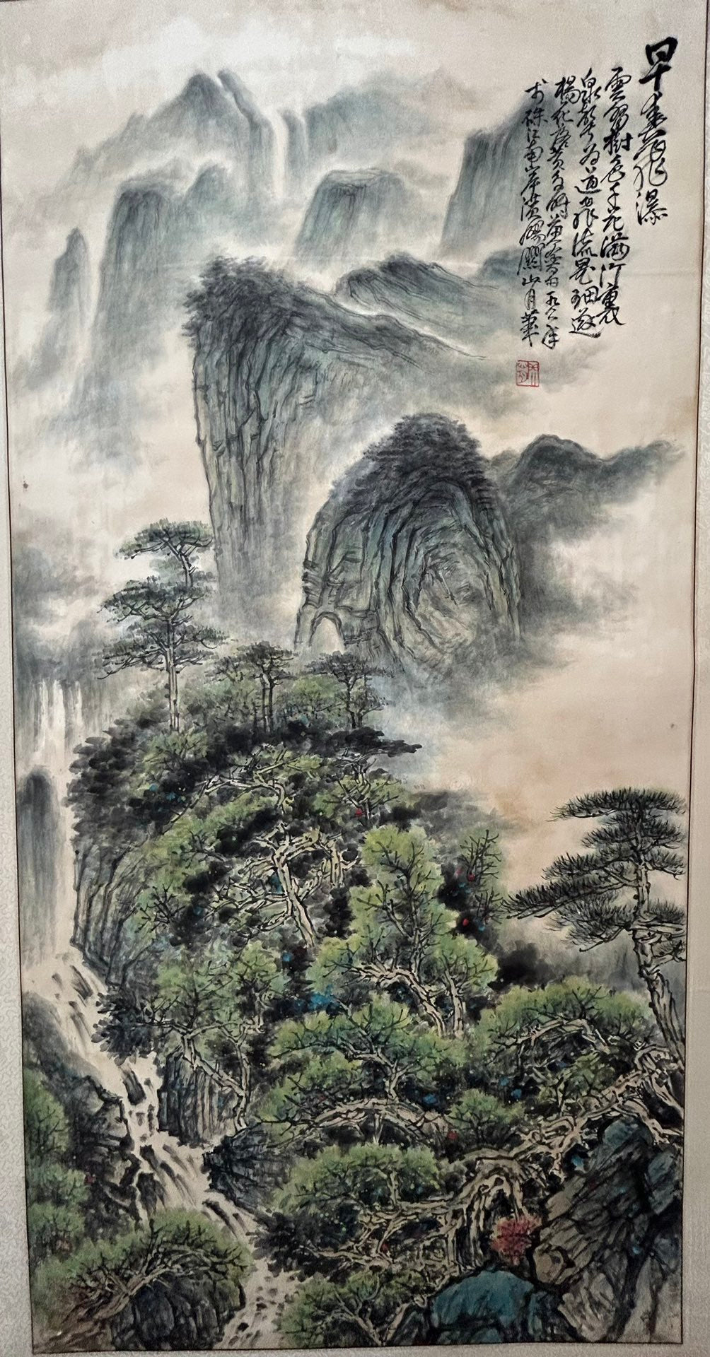 A Precious Chinese Ink Painting Hanging Scroll By Guan Shanyue