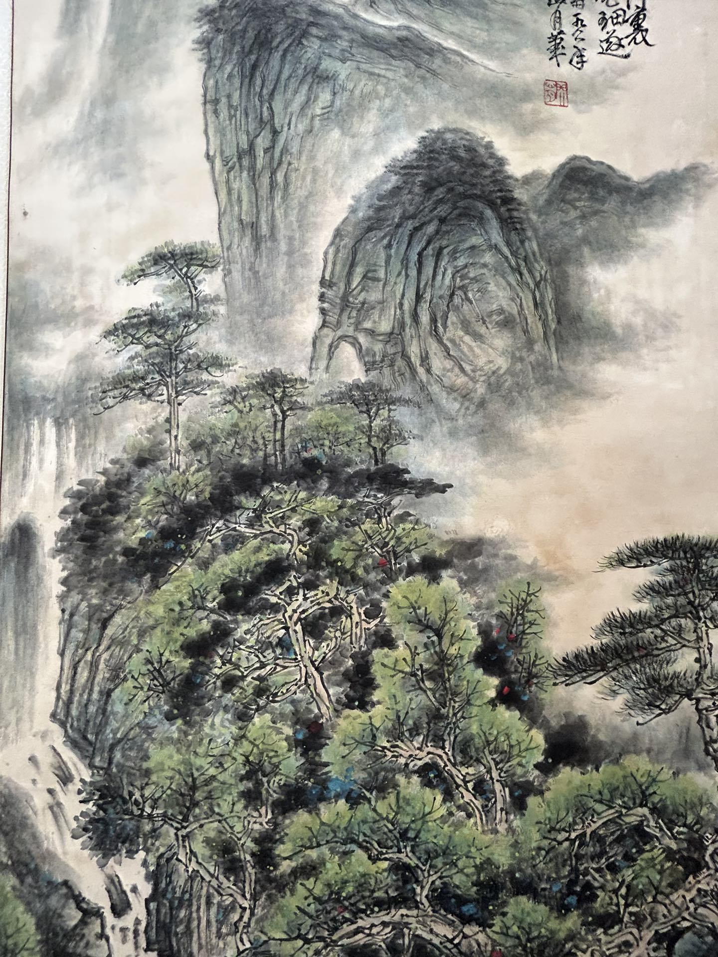 A Precious Chinese Ink Painting Hanging Scroll By Guan Shanyue