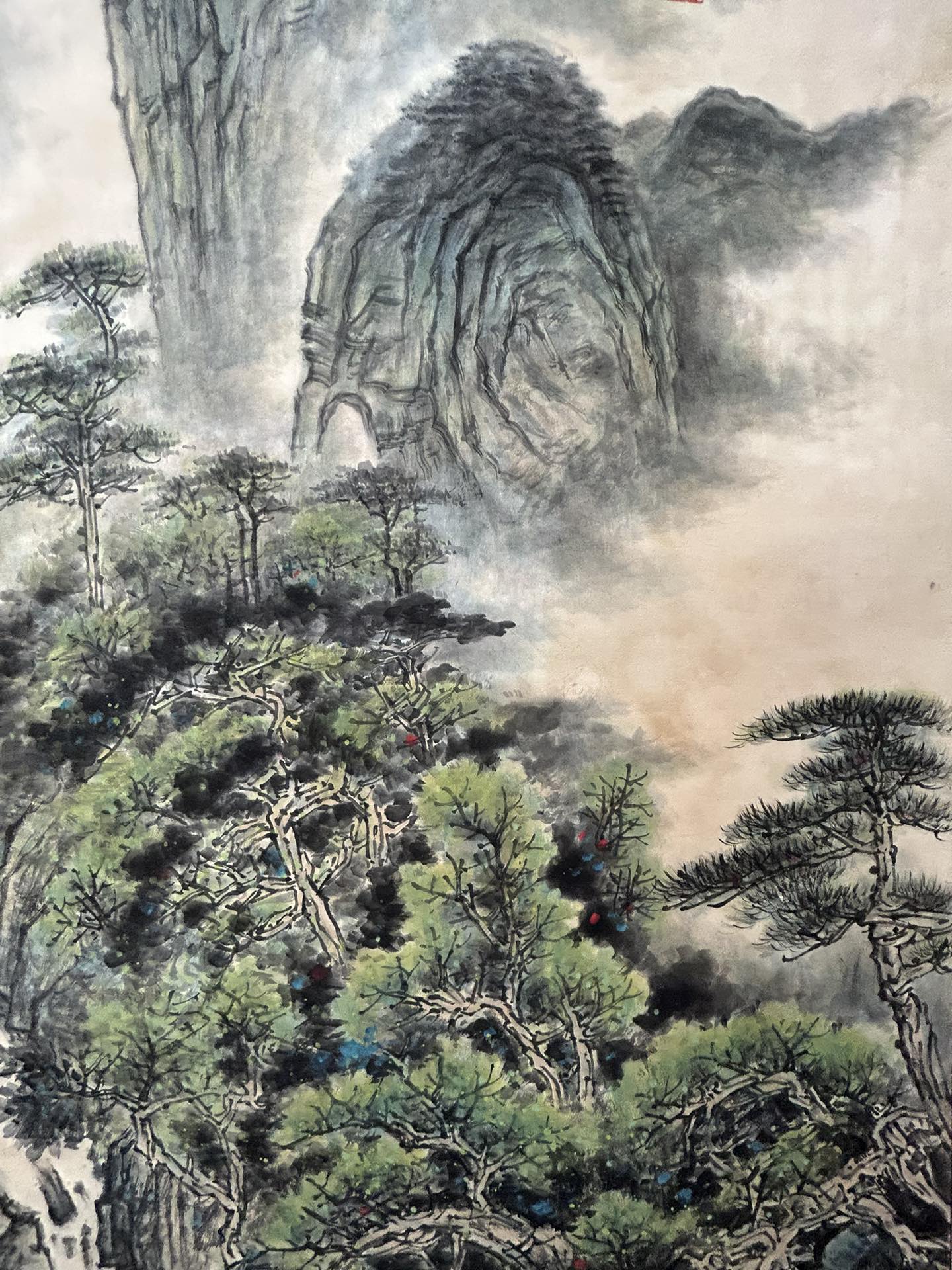 A Precious Chinese Ink Painting Hanging Scroll By Guan Shanyue