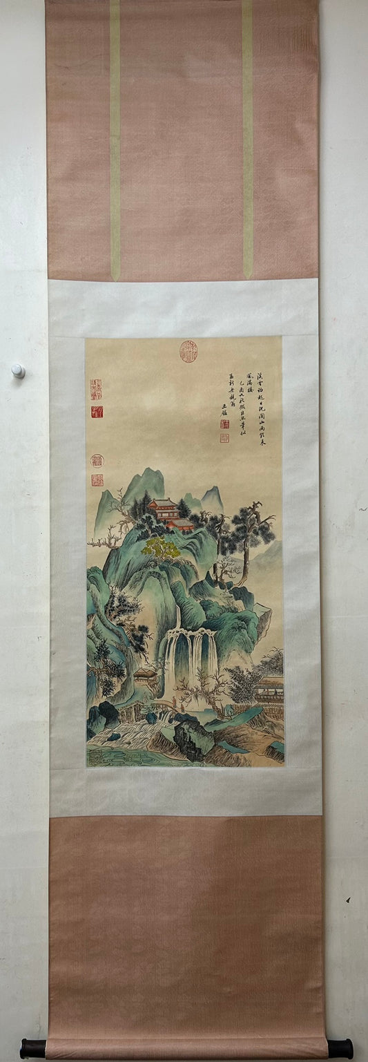 A Precious Chinese Ink Painting Hanging Scroll By Wang Jian