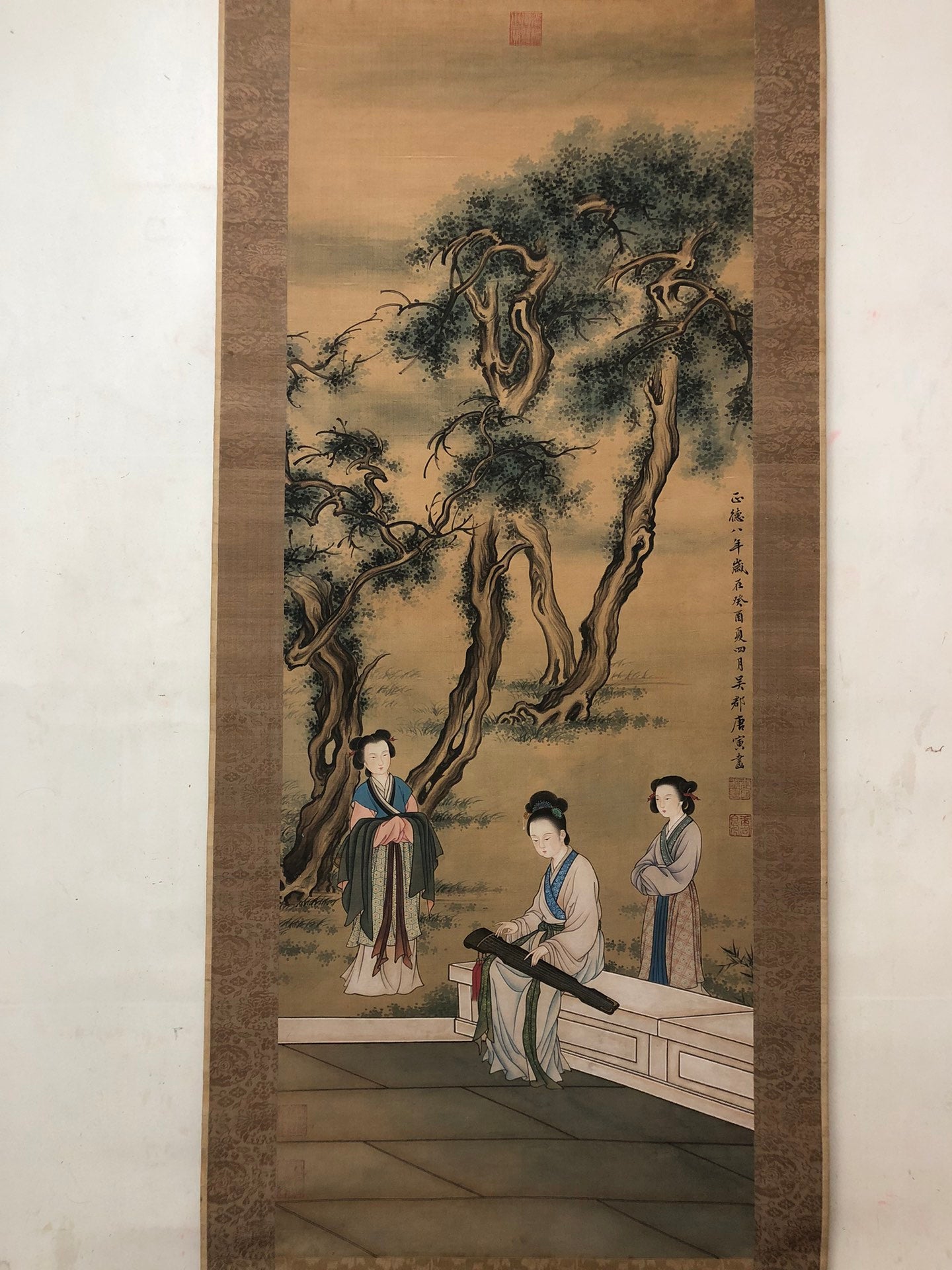 A Precious Chinese Ink Painting Hanging Scroll By Tang Yin