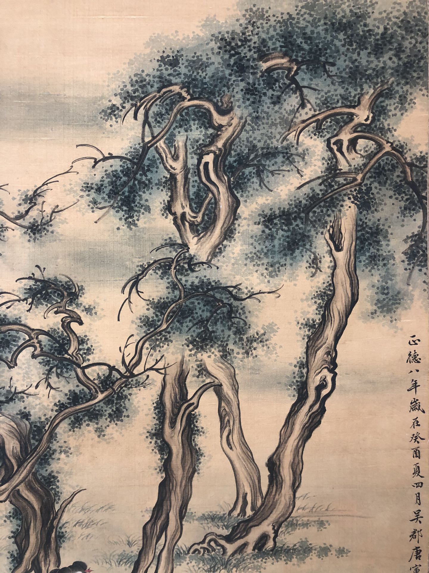 A Precious Chinese Ink Painting Hanging Scroll By Tang Yin