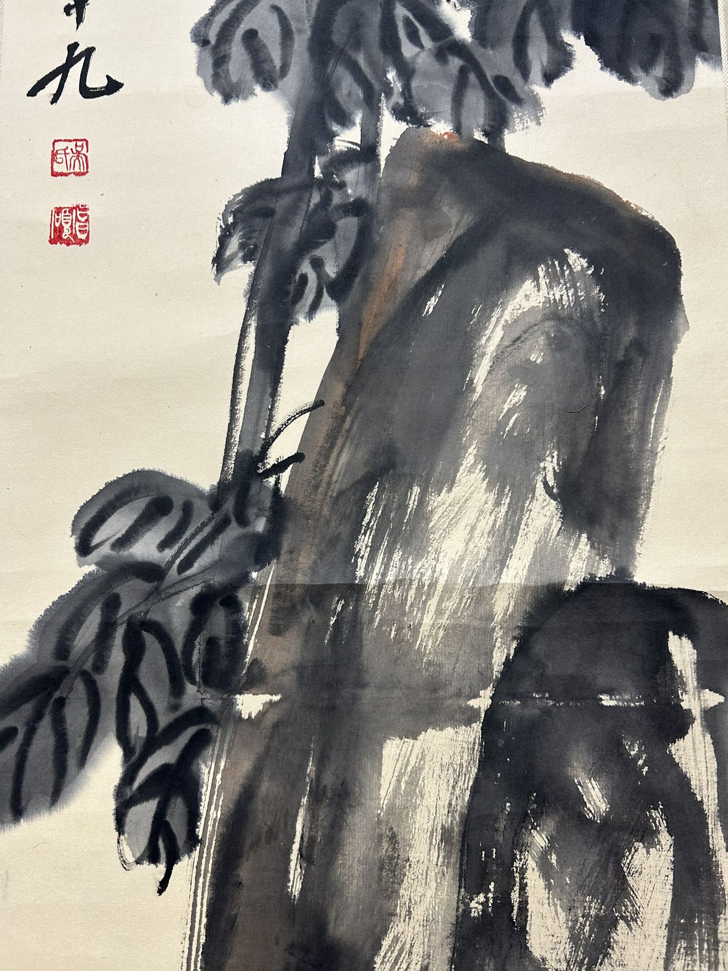 A Fabulous Returned Chinese Ink Painting Hanging Scroll By Wu Changshuo