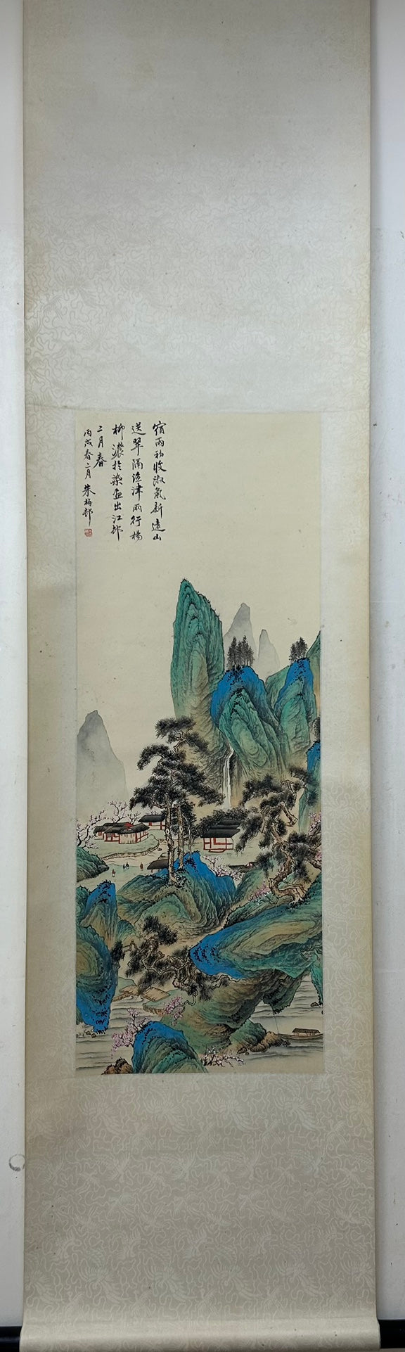 A Fabulous Chinese Ink Painting Hanging Scroll By Zhu Meicun