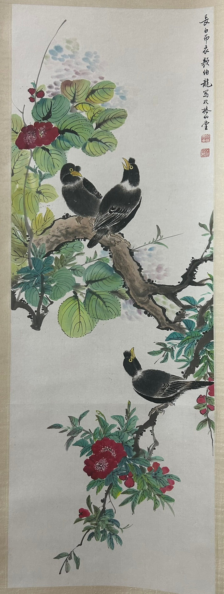 Four Gorgeous Chinese Ink Painting Hanging Scrolls By Yan Bolong