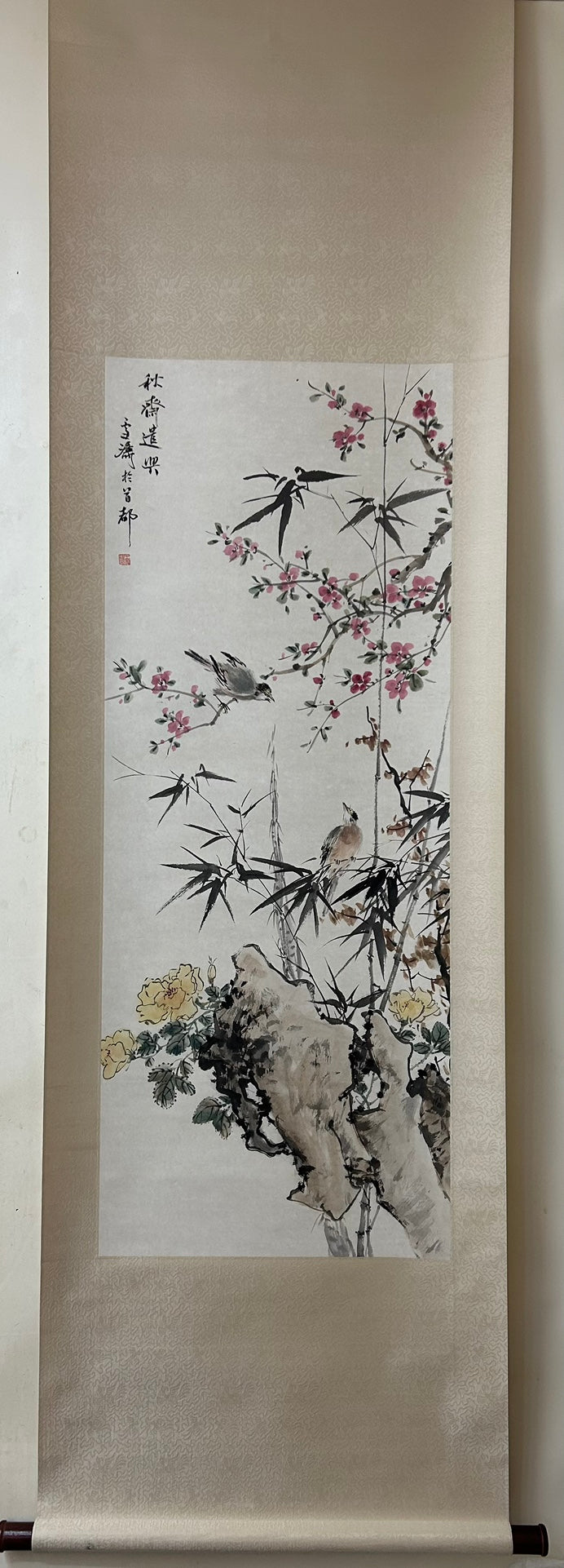 A Fabulous Chinese Ink Painting Hanging Scroll By Wang Xuetao