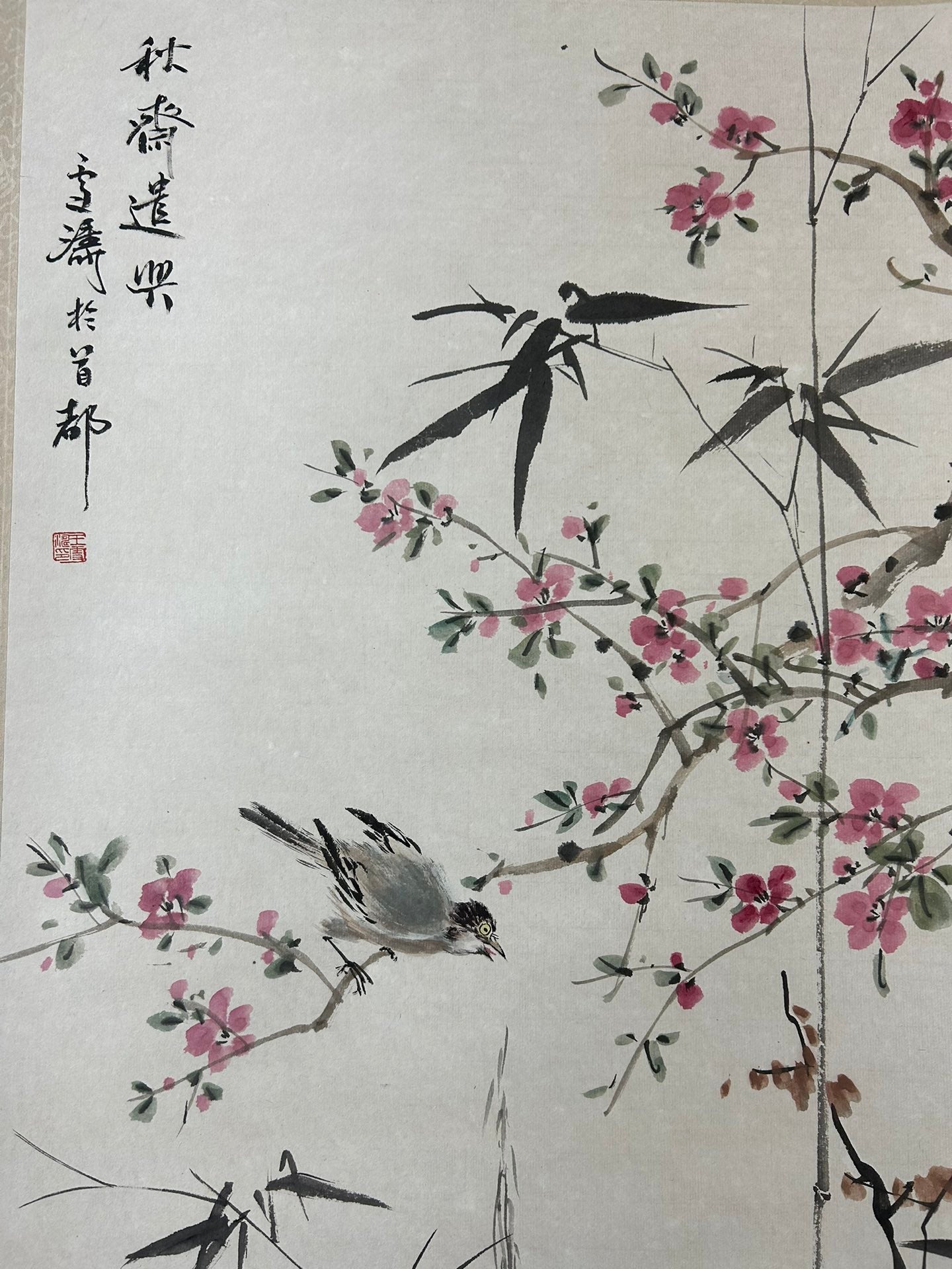 A Fabulous Chinese Ink Painting Hanging Scroll By Wang Xuetao