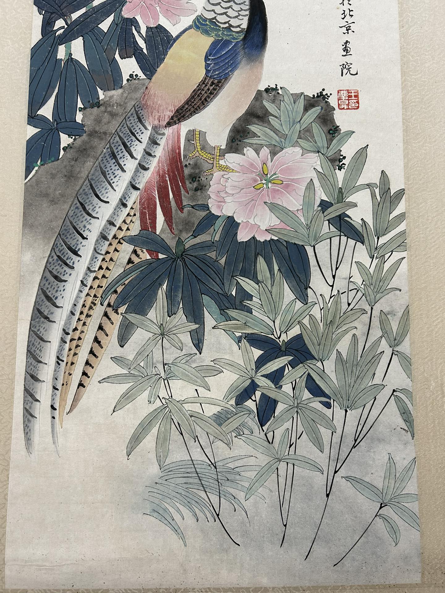 A Fabulous Chinese Ink Painting Hanging Scroll By Wang Qingsheng