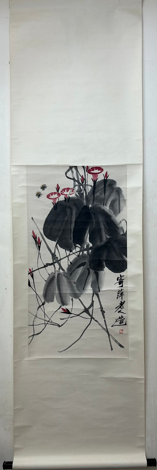 A Fabulous Chinese Ink Painting Hanging Scroll By Qi Baishi