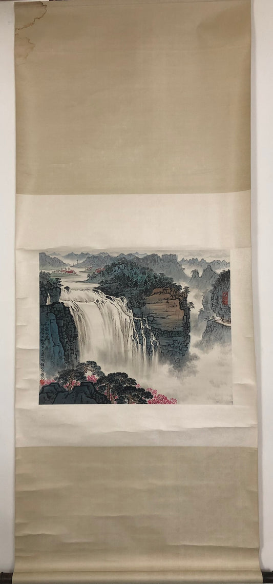 A Fabulous Chinese Ink Painting Hanging Scroll By Qian Songyan