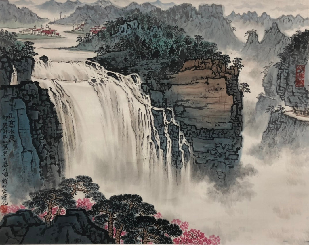 A Fabulous Chinese Ink Painting Hanging Scroll By Qian Songyan