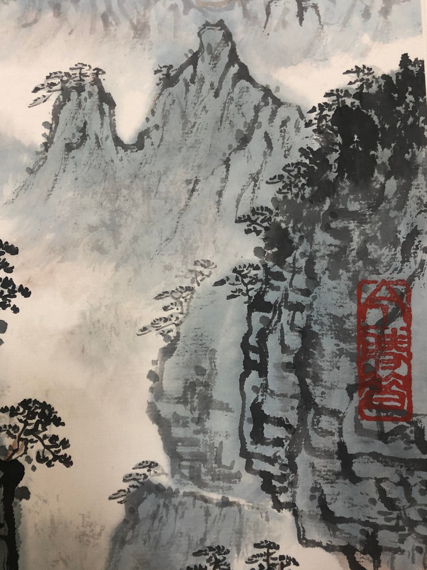 A Fabulous Chinese Ink Painting Hanging Scroll By Qian Songyan