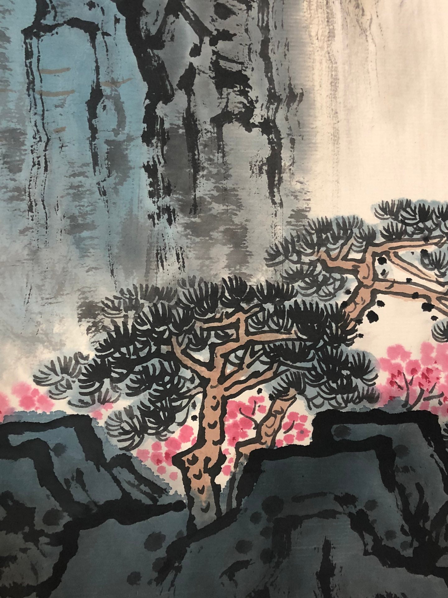 A Fabulous Chinese Ink Painting Hanging Scroll By Qian Songyan