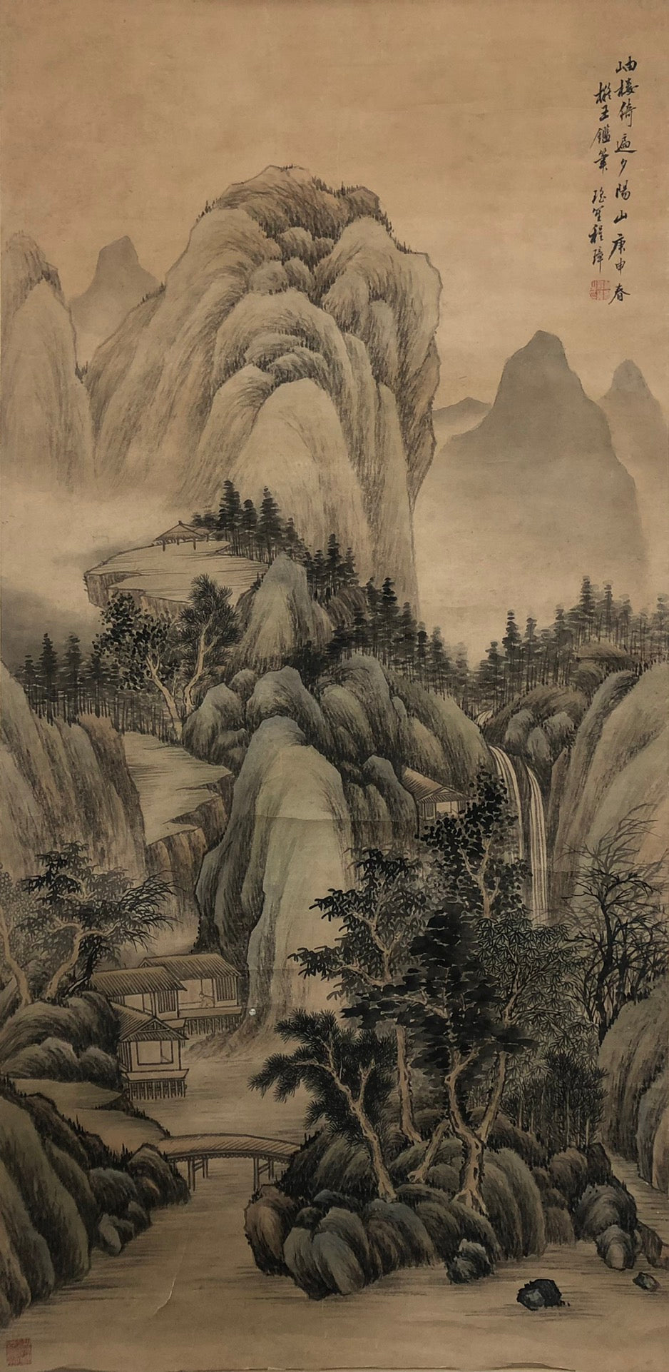 An Excellent Chinese Ink Painting Hanging Scroll By Cheng Zhang