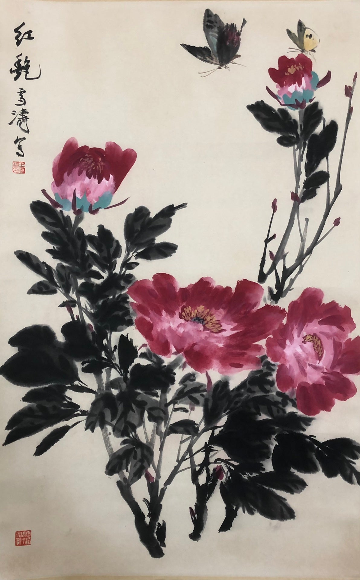 An Excellent Chinese Ink Painting Hanging Scroll By Wang Xuetao