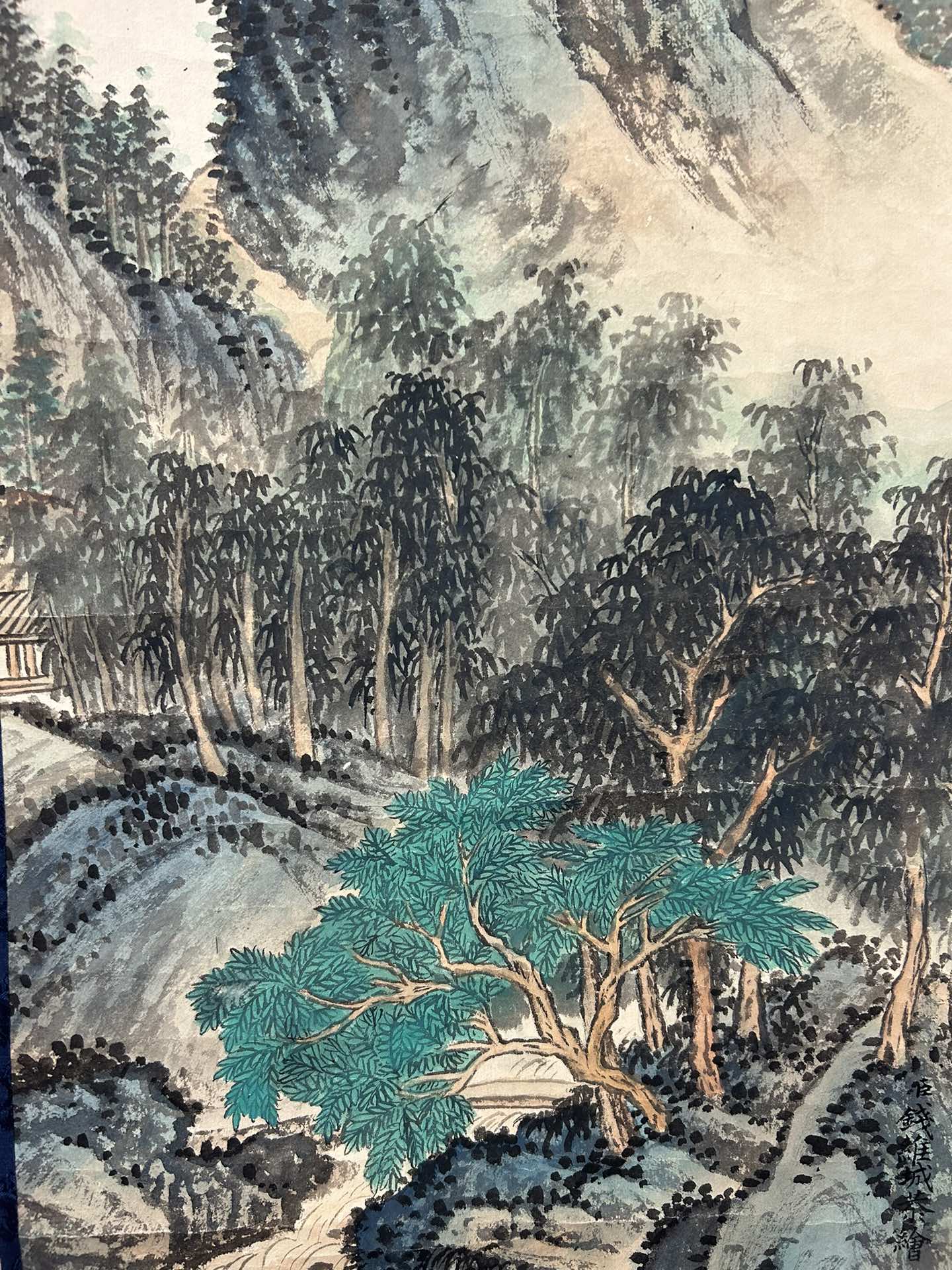 An Excellent Chinese Ink Painting Hanging Scroll By Qian Weicheng