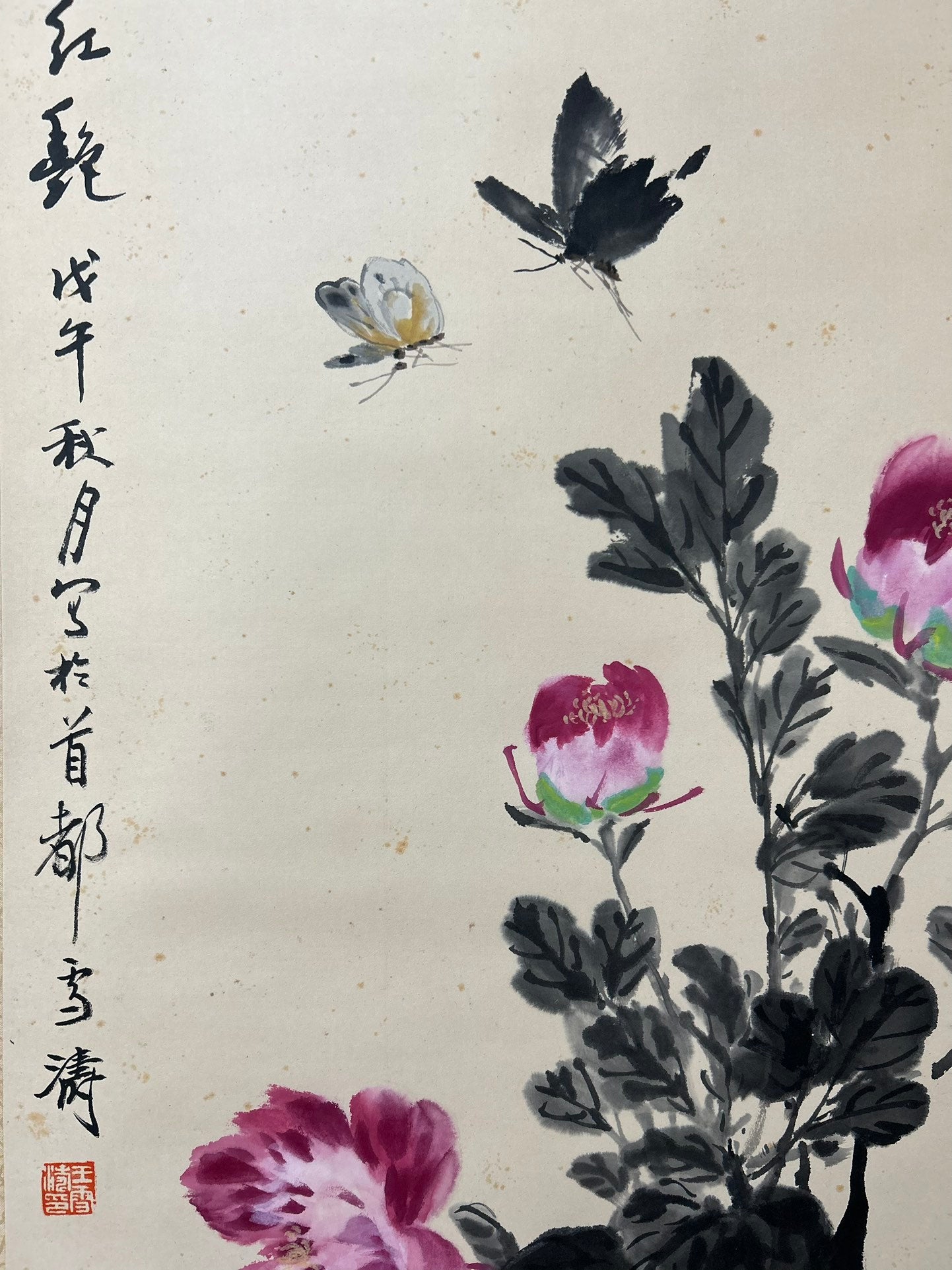 An Exquisite Chinese Ink Painting Hanging Scroll By Wang Xuetao