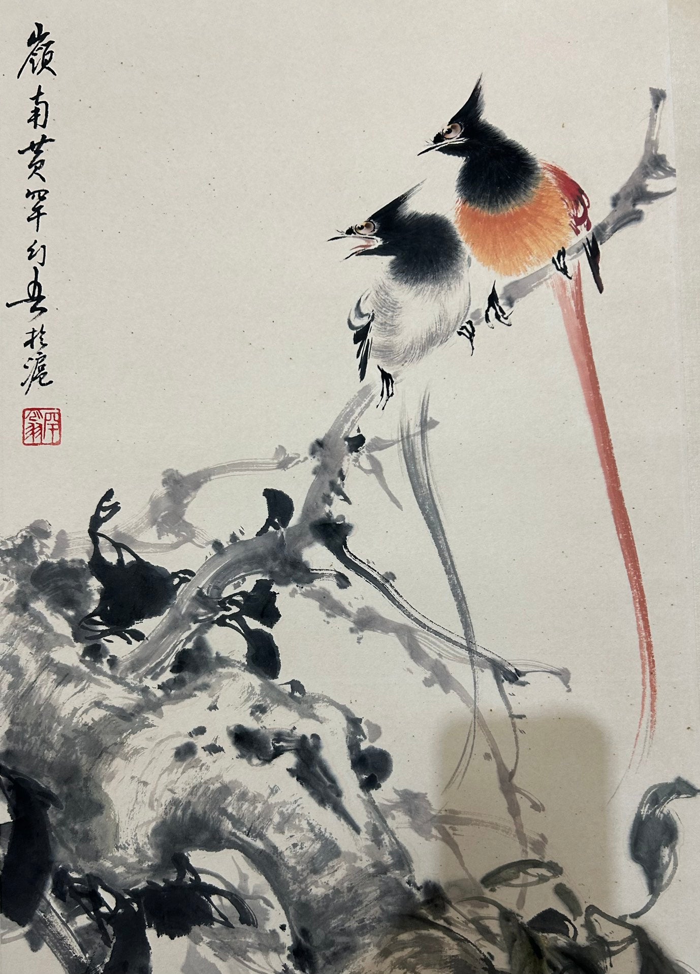 Four Exquisite Chinese Ink Painting Hanging Scrolls By Huang Huanwu