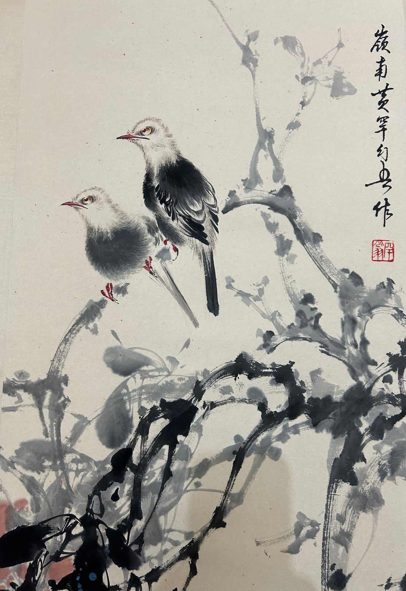 Four Exquisite Chinese Ink Painting Hanging Scrolls By Huang Huanwu