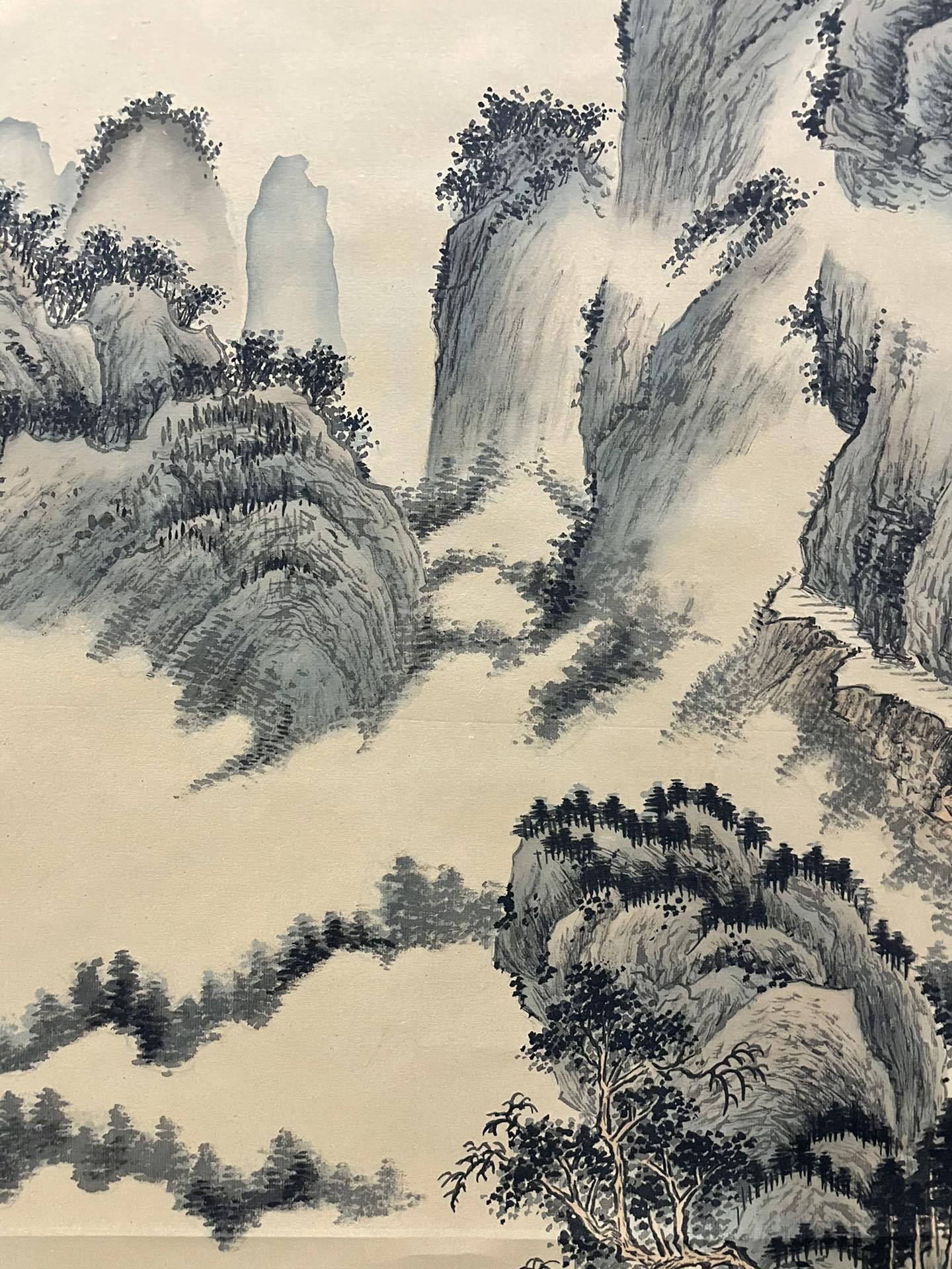 An Excellent Chinese Ink Painting Hanging Scroll By Pu Ru