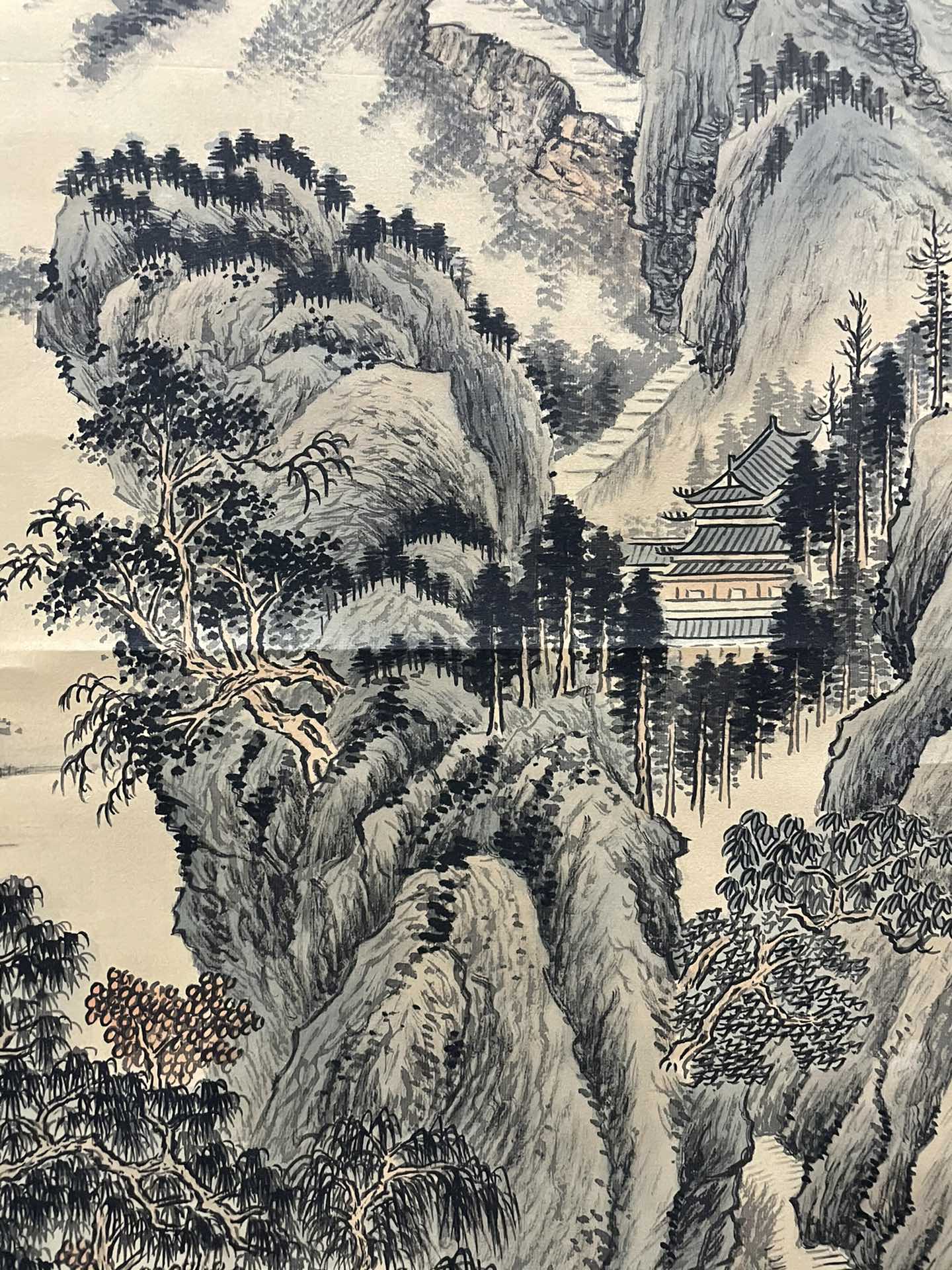 An Excellent Chinese Ink Painting Hanging Scroll By Pu Ru