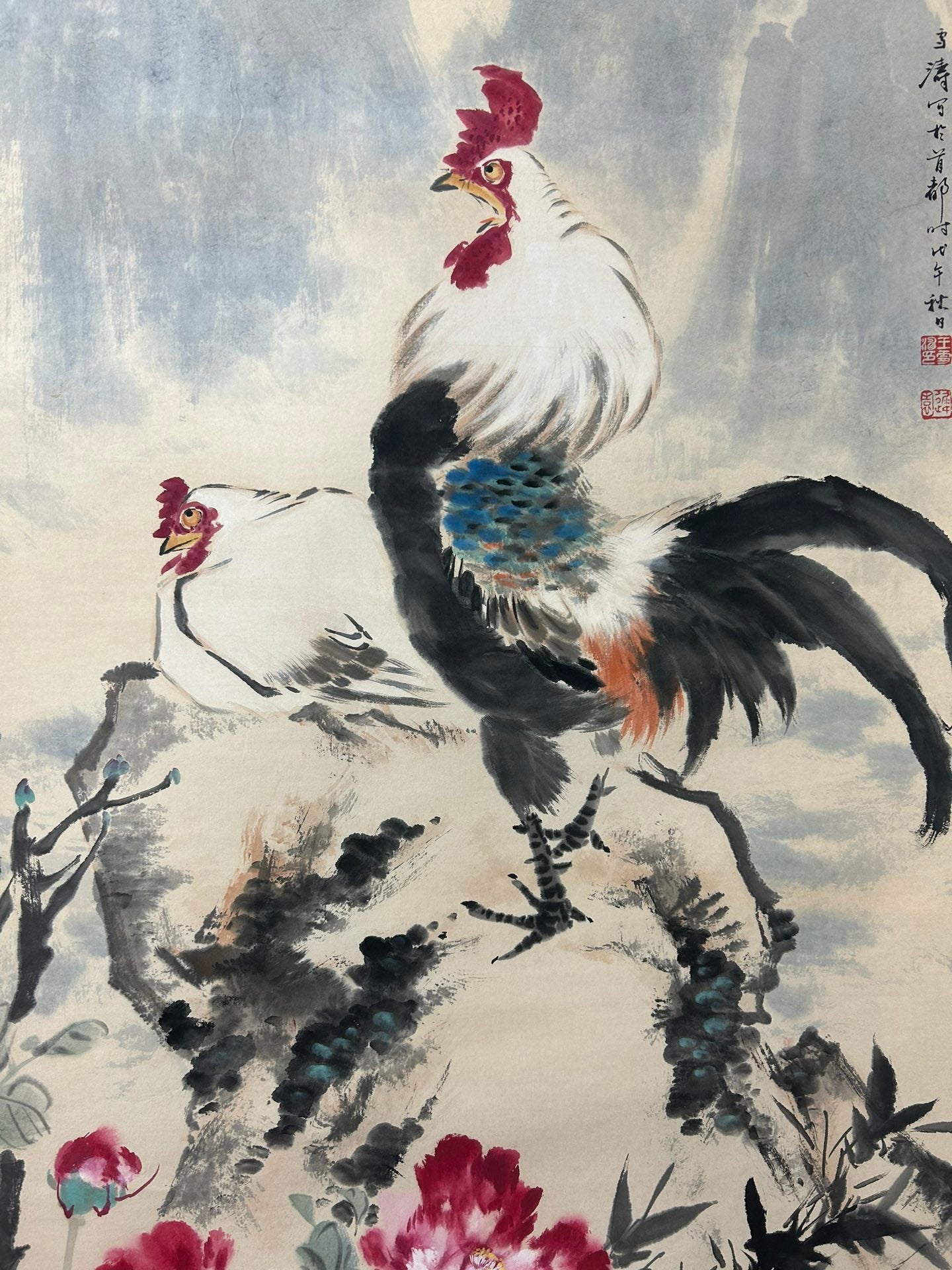 An Exquisite Chinese Ink Painting Hanging Scroll By Wang Xuetao