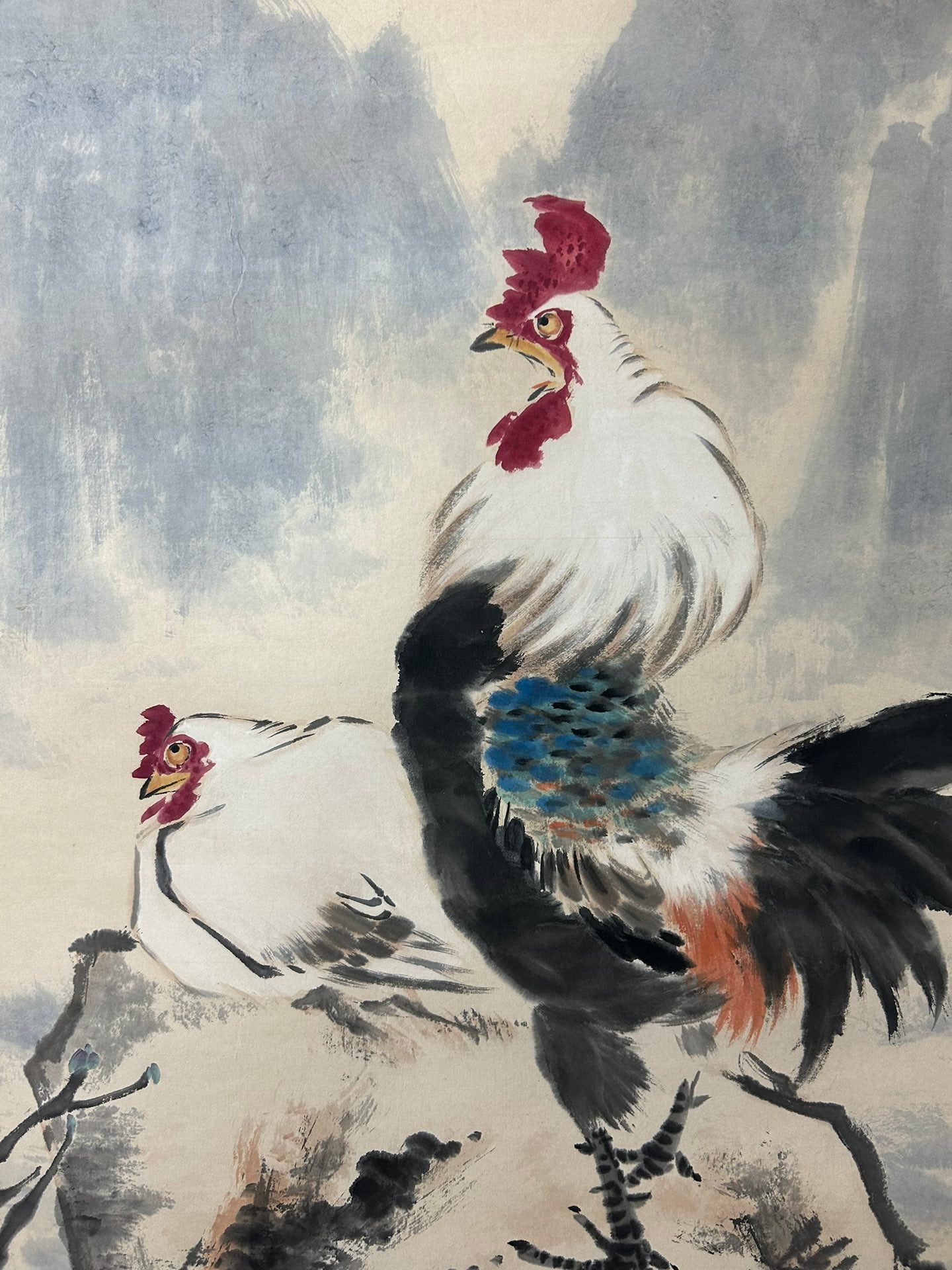 An Exquisite Chinese Ink Painting Hanging Scroll By Wang Xuetao