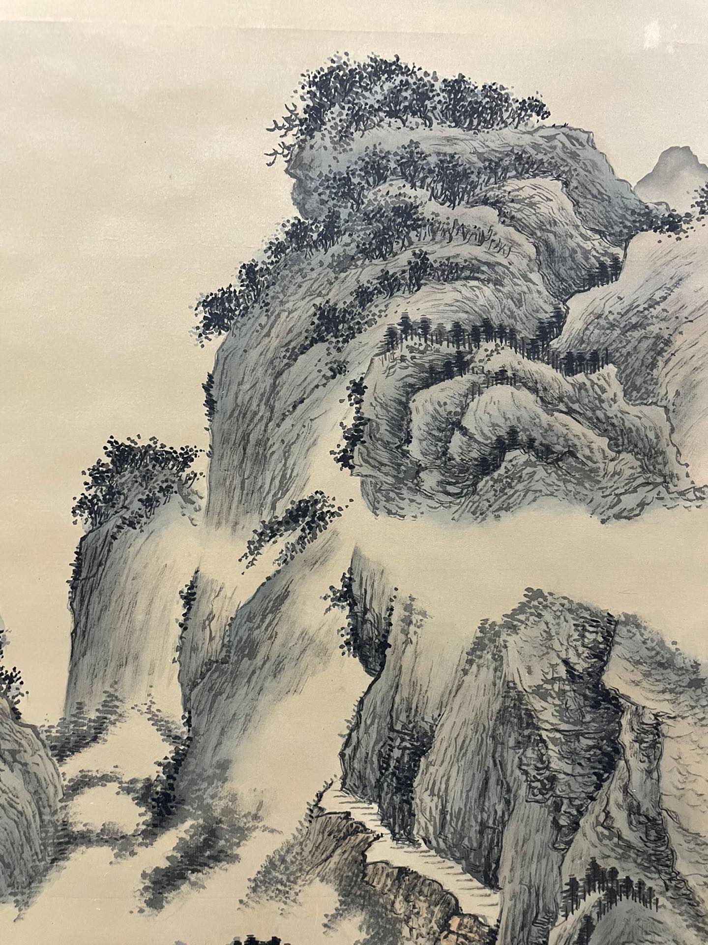 An Excellent Chinese Ink Painting Hanging Scroll By Pu Ru