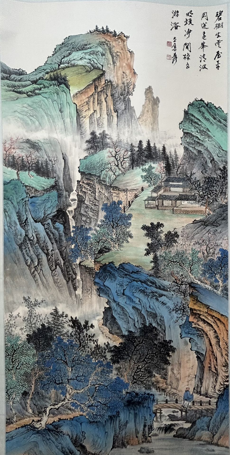 An Exquisite Chinese Ink Painting Hanging Scroll By Zhang Daqian