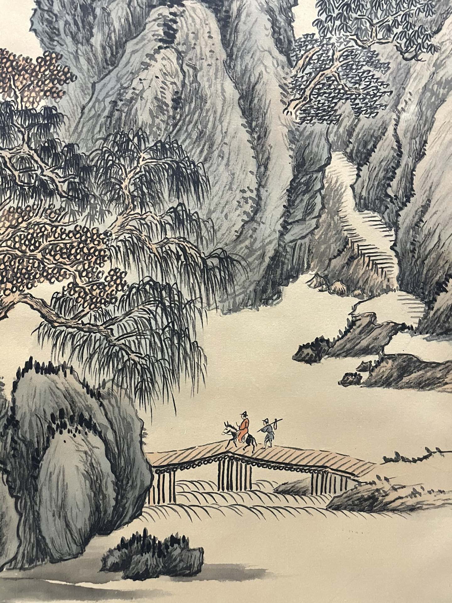 An Excellent Chinese Ink Painting Hanging Scroll By Pu Ru